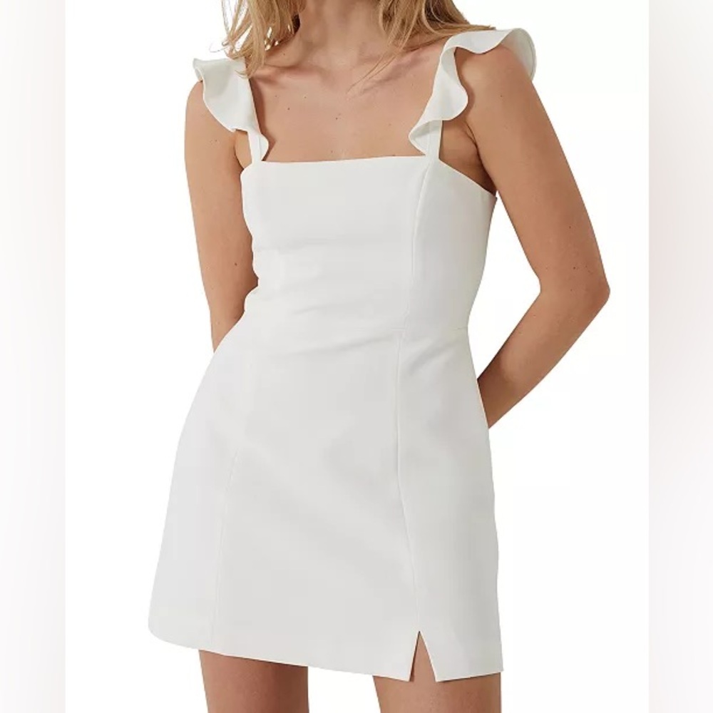 French Connection Whisper Ruffle-Strap Dress Sz US 4